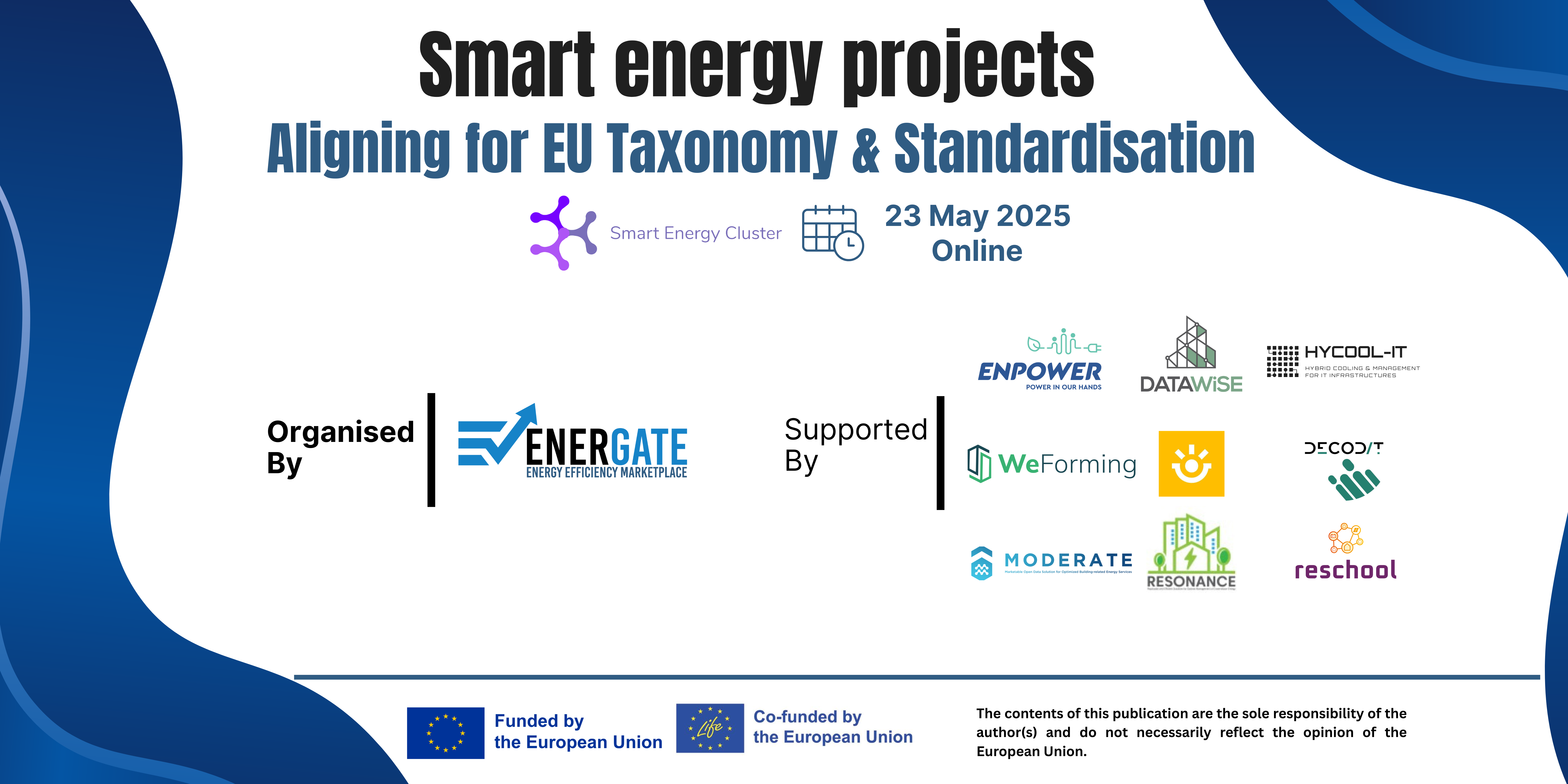 Smart Energy Projects Aligning for EU Taxonomy & Standardisation banner