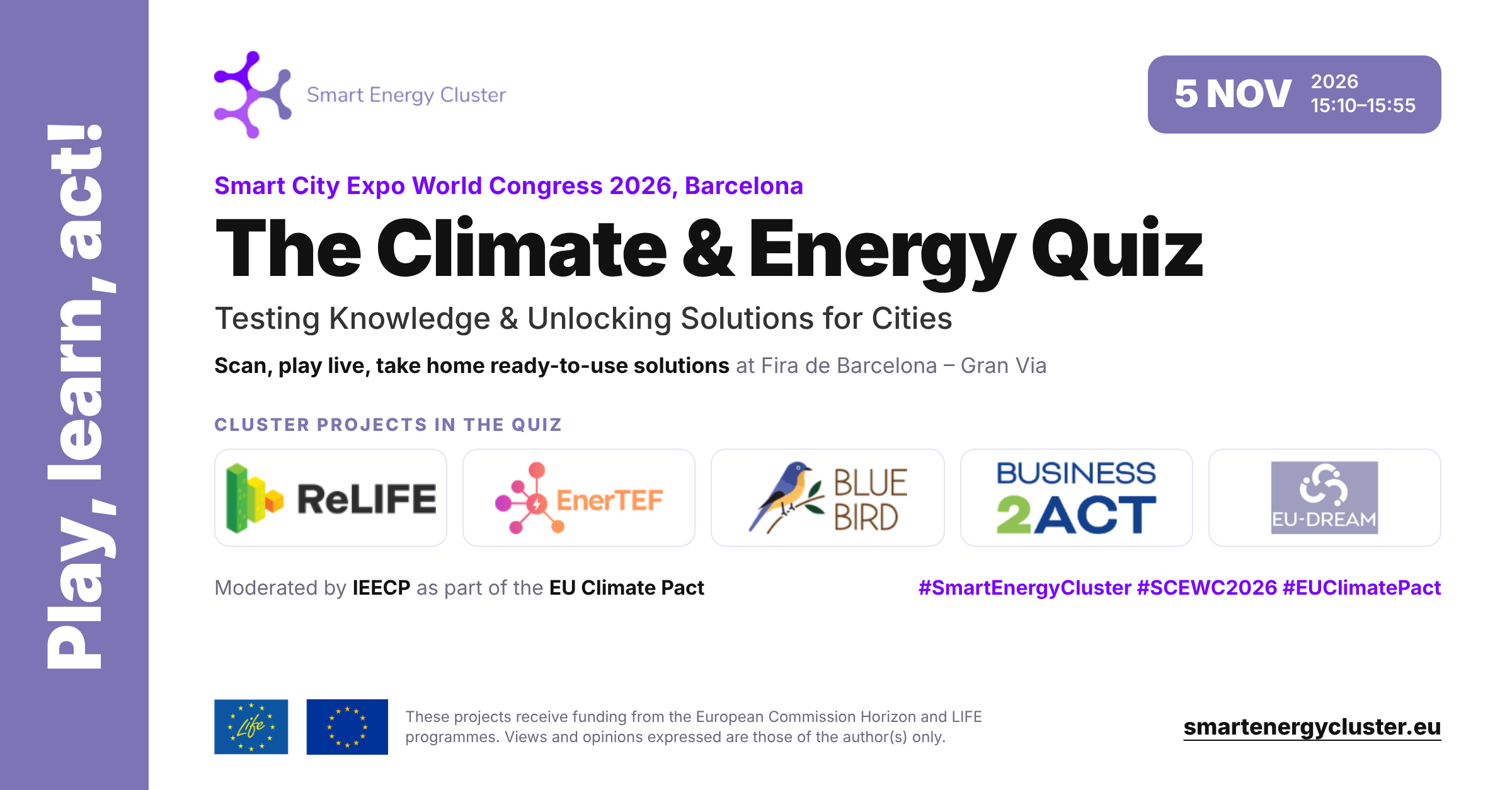 the Smart Energy Cluster brings &ldquo;The Climate & Energy Quiz&rdquo; to Smart City Expo World Congress 2026 banner